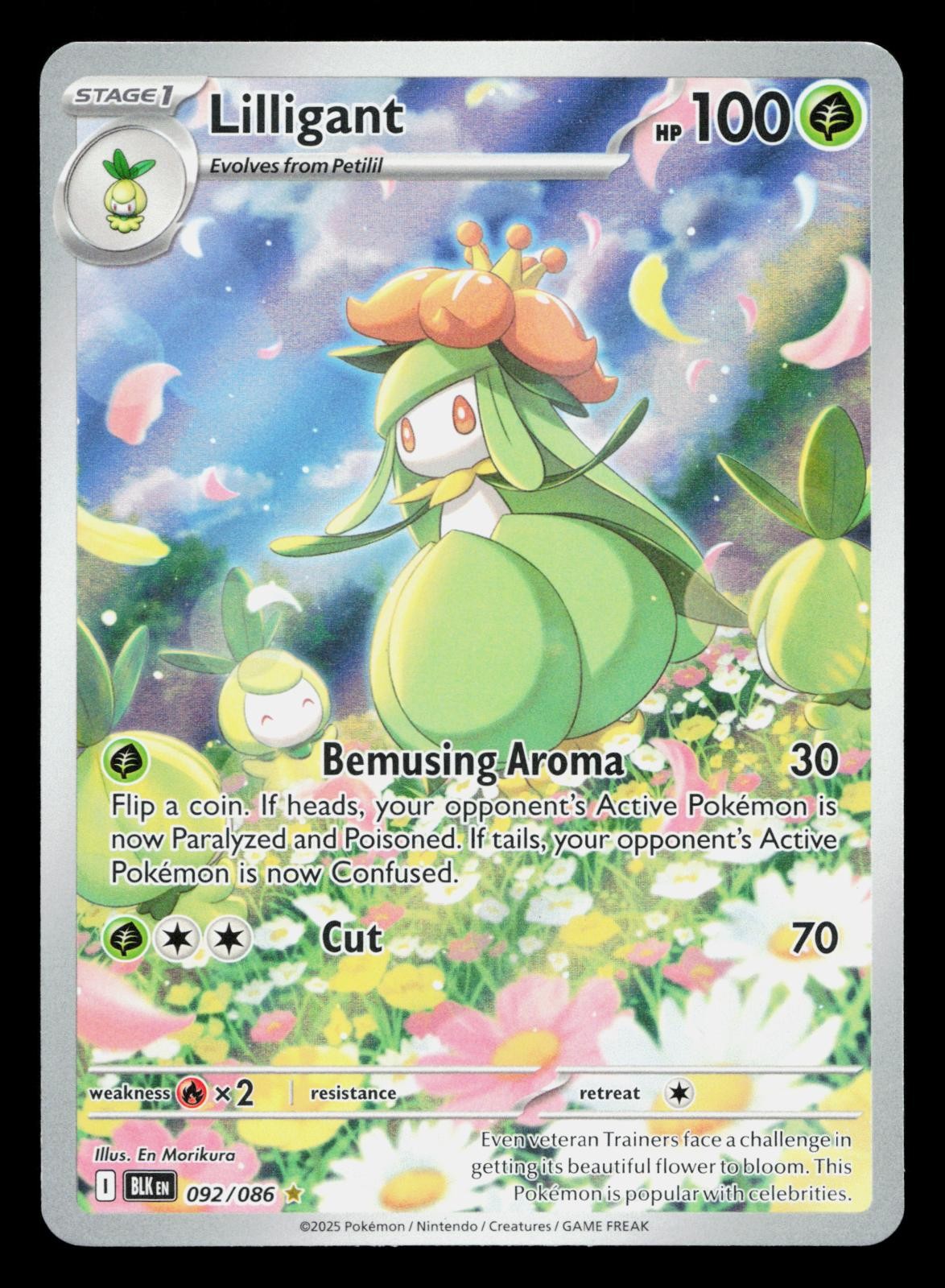 LILLIGANT 092/086 HOLO ILLUSTRATION RARE BLACK BOLT POKEMON NM