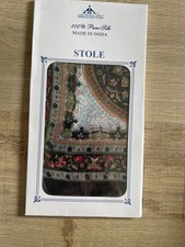 Paisley Silk Stole Scarf Wrap India Asia Pure 100 Shawl Chic New Package Light
