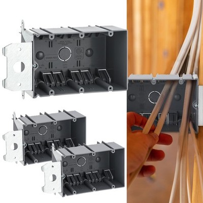 3 Pcs 3 Gang Electrical Adjustable Old Work Outlet 49 Cubic Inch Double Gang ...