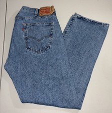 Men's 505 Levi Button fly Jeans, 38x32, Pre-Owned