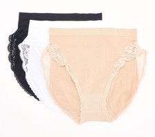 Maya J Women's Panties Sz L Breezies Natural Curves Lace Multi-colored A647772