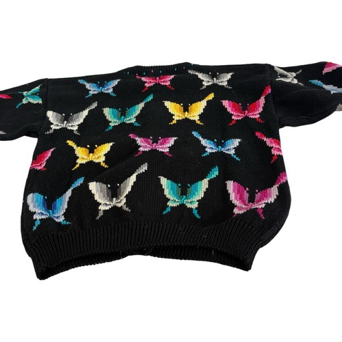 Vintage Christine Foley Girls Colorful Butterflies Cotton Cardigan Size 7/8 - Picture 11 of 11