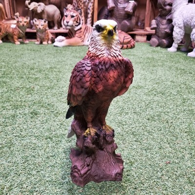 Adler Greifvogel auf Baumstamm 38cm Haus & Garten Deko Figur lebensecht #3054