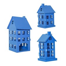 Iron House Shape Hanging Holder Tealight Lanterns Hanging Ornament Decors