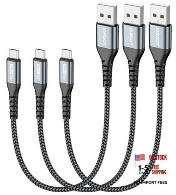 Micro USB Cable[Pack], 18W Short USB to Micro USB Cable Fast 1FT 3 Grey