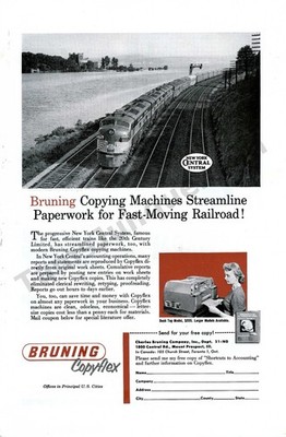 1958 Bruning Copyflex Copy Machine Office MAGAZINE PRINT AD Decor Idea! (5022)