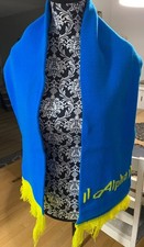 Alpha Vintage Ski Scarf Blue Yellow Canadian Made