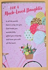 "For A Much-Loved Daughter" Happy Birthday Greeting Card 5.5x8.0" Envelope