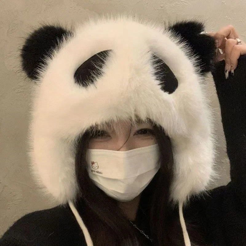 Winter Panda Cartoon New Cute Plush Warmth hats - Image 4 of 4
