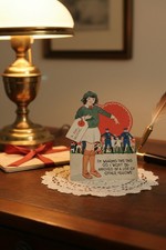 Vintage 1930s Valentine Carrington Card Co. Police Holding Back Crowd, Tag Moves