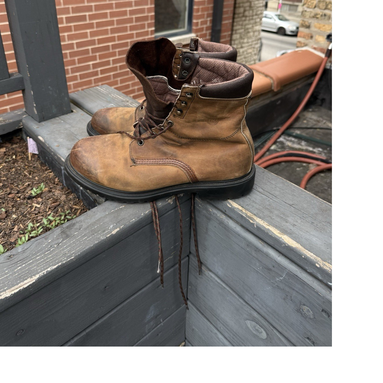 Red Wing Shoes Brown Leather Lace-Up Work Boots 11.5 H Width. Men main image 2