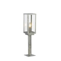 AußEnleuchte Stehlampe Sockelleuchte Glas Baustahl Silber Verzinkt E27 Garten