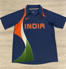 Nike India National Dri-Fit Collared Cricket Shirt Jersey Blue Men  s Size Large