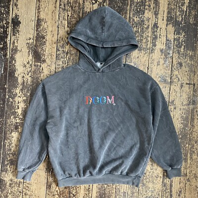 Doom Designer RIP Embroidered Oversized Heavyweight Hoodie