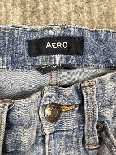 Aeropostale Shorts Womens 2 Aero High Rise Curvy Midi Stretch Denim - Picture 10 of 11