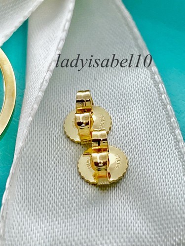 Tiffany & Co. 18k Yellow Gold Medium T Wire Hoop Earrings w/ Box - Authentic - Picture 6 of 11