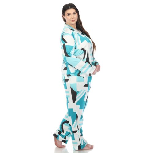 Plus Size Printed Satin Pajama Set - Picture 8 of 32