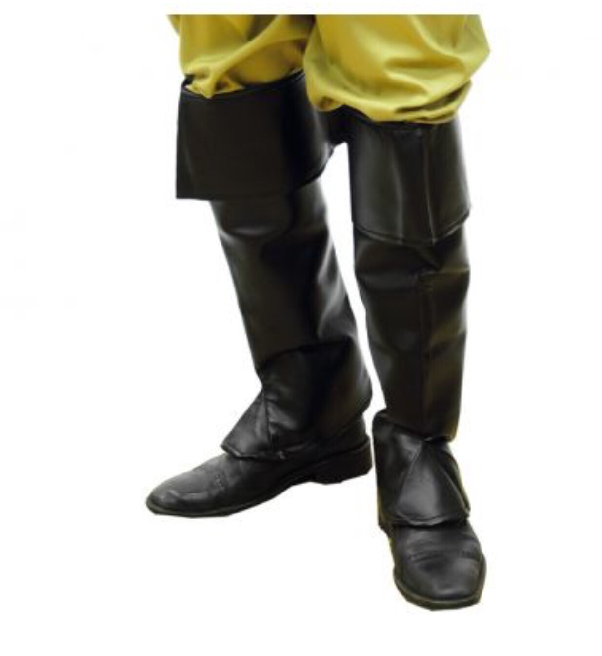 POLAINAS O CUBREBOTAS NEGRAS ADULTO 55 Cm SIMIL Piel , Zorro Carnaval .107