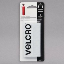 NEW VELCRO 90200 PACK 2 2" X 4" STRIPS WHITE FASTENER HOLDER INDUSTRIAL