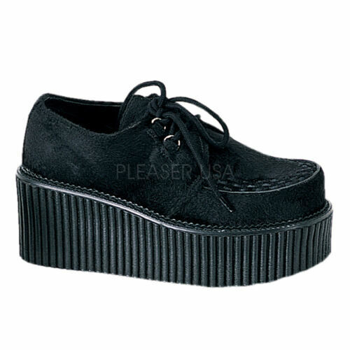 Sapato Demonia Creeper-615 Barata - Sapato Gotica Masculina Preta