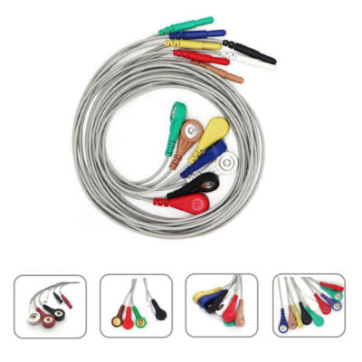 3/5/7/10-Lead ECG/EKG Machine leadwire,Snap,Holter Recorder ECG Monitor Cable