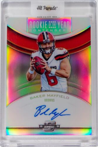 2013 Panini Contenders Optic Baker Mayfield Rookie of the Year Silver Prizm Auto - Picture 2 of 4