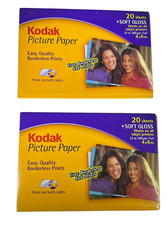 Kodak Picture Paper 8870537 Soft Gloss 20 Sheets 4x6 Inkjet Printer 2 Pack Lot
