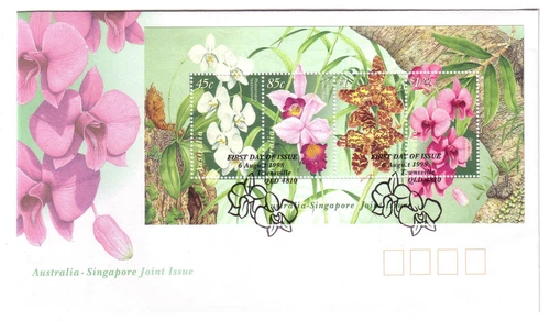 1998 FDC. Australia-Singapore Joint Issue Minisheet. "Orchid" PictPMK TOWNSVILLE