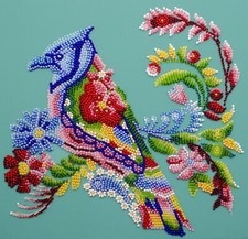 Spring Bird Bead Embroidery Kit   DIY Handmade Beading Craft Set