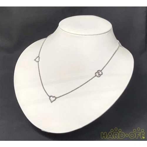 Catena sfera originale Gucci Ag925 motivo cuore logo GG argento 925 16 54 pollici Giappone