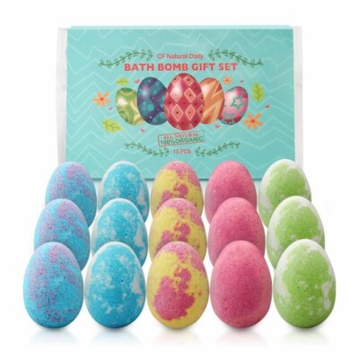 Organic 15 ct Natural Ingredient Essential Oil Bath Bombs Egg Shape Rich Foam