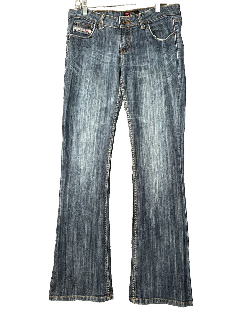 Diesel Industry Mens 32 Boot Cut Jeans Blue Denim Light Wash 5-Pockets Cotton