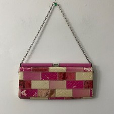 Vintage Y2K Clutch Handbag Patchwork PInk Bim...