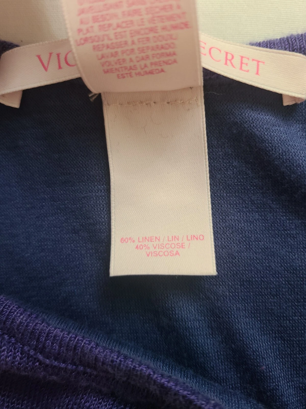 UNDERCOVER Maxi abito senza maniche Victorias Secret misto lino blu spiaggia costiera taglia XS