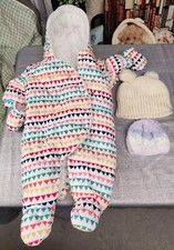 Girls 0-3 months clothes bundle Next snowsuit & hat x2 inc Joules