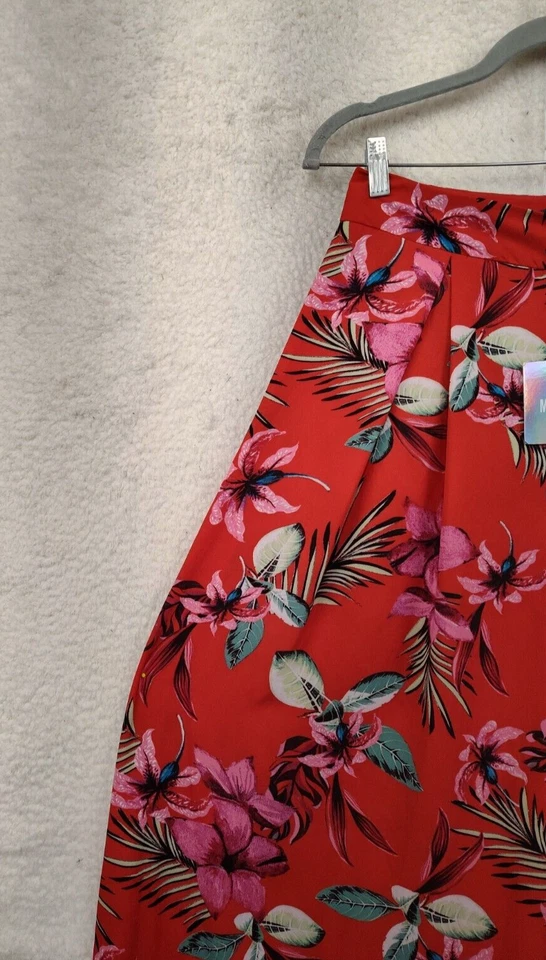 Pantalones Missguided Mujer 6 Rojo Floral 100% Poliéster Pierna Ancha Calce Informal Culotte Foto 2 de 4