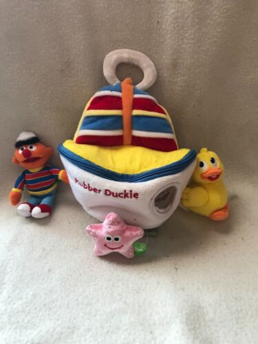 Gund Sesame Street SS Rubber Duckie Playset Ernie Duck Starfish Plush 75880 - Afbeelding 1 van 8