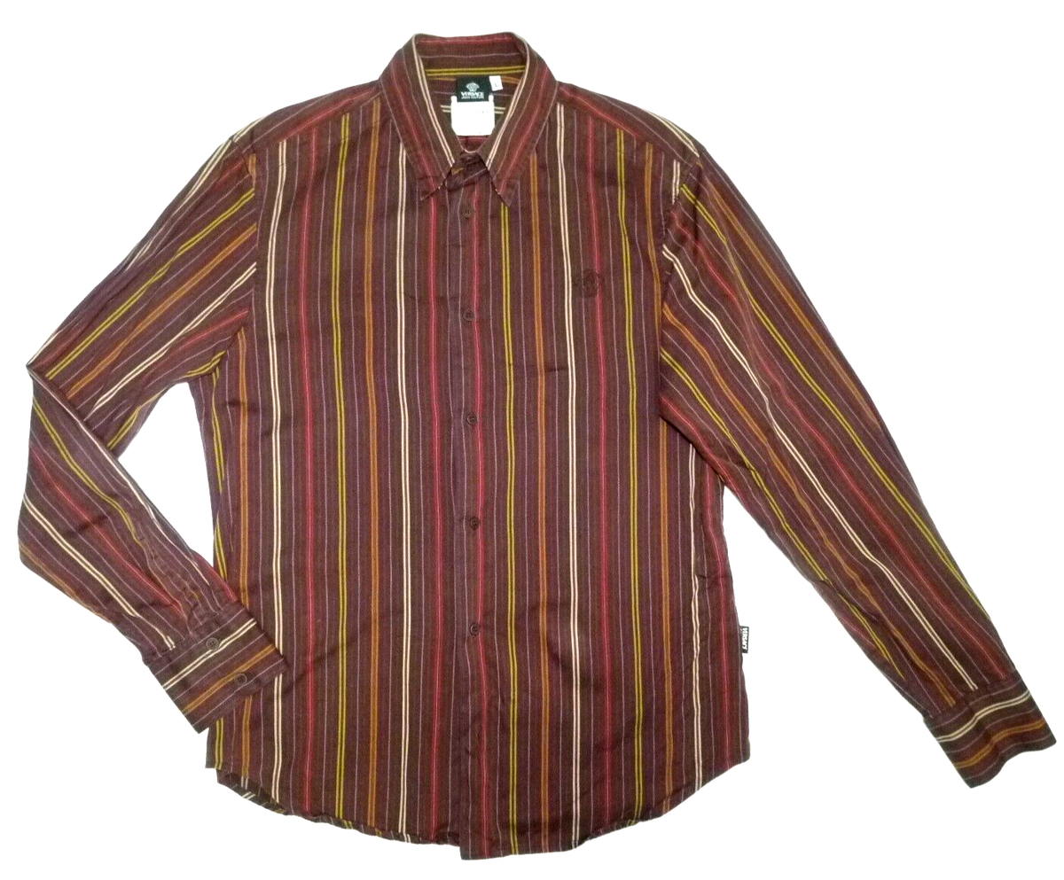 Vintage Versace Jeans Couture Brown Striped Shirt size L