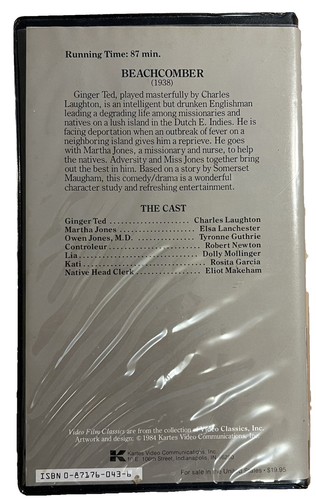 The Beachcomber (VHS, 1984, 1938 Film) Charles Laughton, Elsa Lanchester RARE - Picture 2 of 3