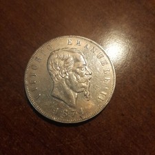VITTORIO EMANUELE II - 5 Lire 1874 Milano Argento - C_171.