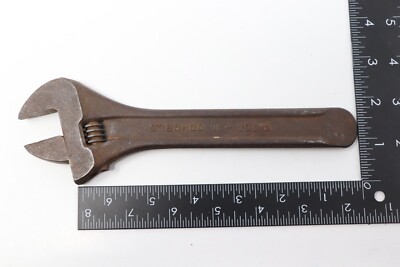 Vintage BAHCO 2 II  8'' VOLVO Adjustable Toolkit Wrench w/ Tire Iron #170 V-Steel