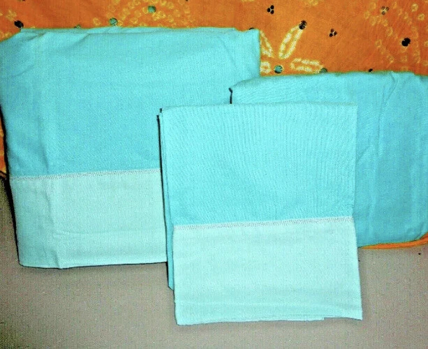 JUEGO DE SÁBANAS DOBLES TARGET ROOM ESSENTIALS DOS TONOS AQUA 3 PIEZASXL NUEVO EXTRA LARGO Foto 4 de 4