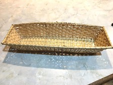 WICKER LONG BREAD BASKET-15" x 4 3/4" x NEARLY 3" DEEP-XMAS IS COMING-BUY IT NOW