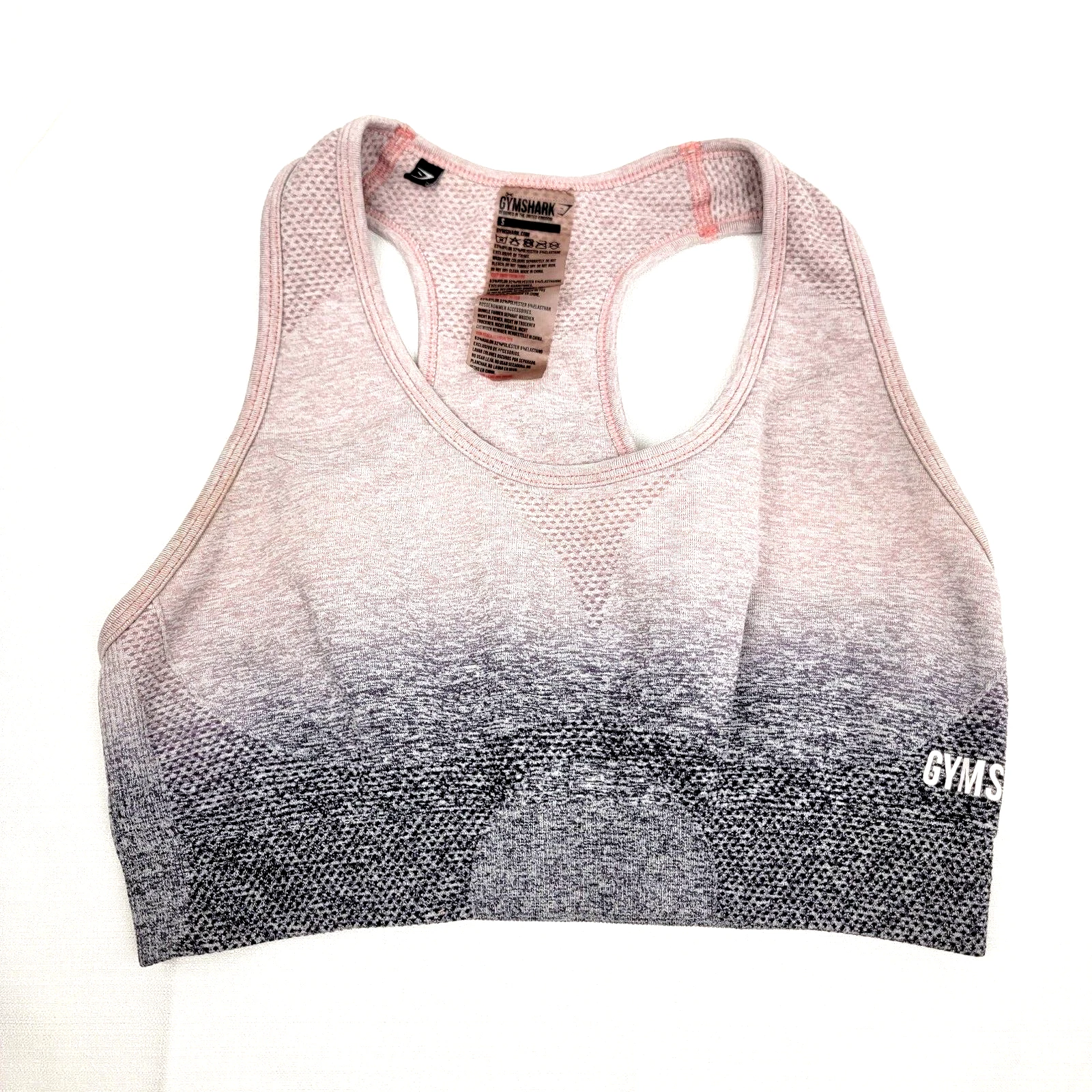 gymshark ombre gray racer back scoop neck tank-bra