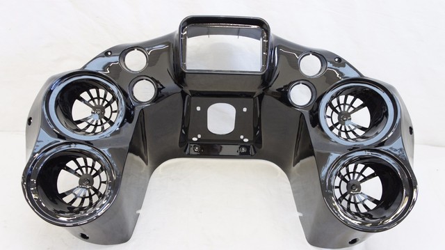 Double DIN Inner Front Fairing 4 Quad 6.5" Speaker pods Harley Road