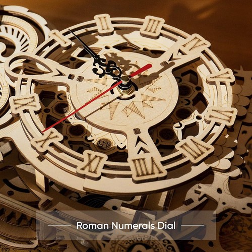 ROKR DIY Mechanical Wooden 3D Puzzle Owl Clock Building Toys Decor Xmas Gifts - Picture 8 of 10