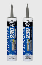 2 DAP DYNAFLEX 230 GRAY Silicone Door Trim Window Sealant 10.1 oz. 18286