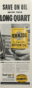 1940s Pennzoil Motor Oil Safe Lubrication Tough Film Sound Z Vintage Print Ad
