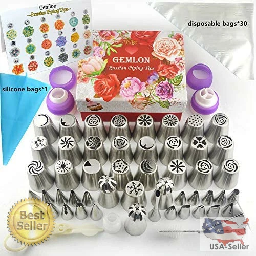 Russian Piping Tips - Cake Decorating Supplies - 88 Baking Supplies Set - 49