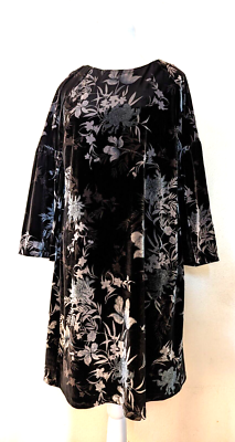 New Banana Republic sz S Shift Dress velvet velour black floral stretch  3949 | eBay